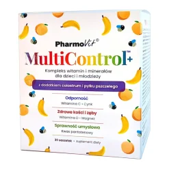 PharmoVit MultiControl+, kompleks witamin i minerałów dla dzieci i młodzieży, proszek z saszetkami, 30 szt.