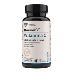 Pharmovit, Witamina C z dzikiej róży + cynk, kapsułki, 90 szt.