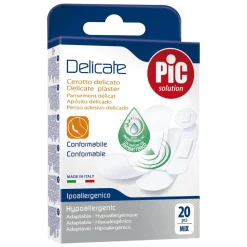 PiC Delicate assorted, antybakteryjne plastry opatrunkowe, mix, 20 szt.