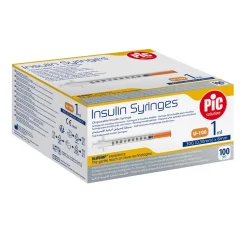 PiC Insulin Syringes, strzykawki insulinowe, jednorazowe, 1 ml 30G x 12,7 mm, 100 szt.