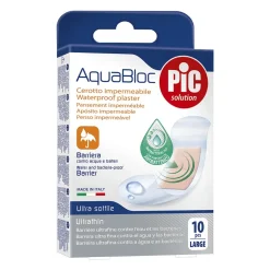 PiC Solution Aquabloc, wodoodporne antybakteryjne plastry opatrunkowe, 25 x 72 mm (large), 10 szt.