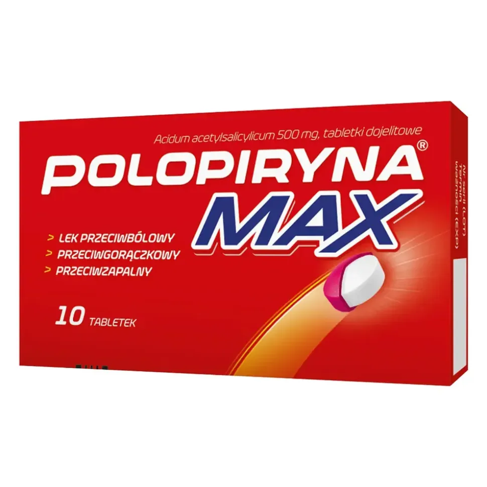 Polopiryna Max, 500 mg, tabletki dojelitowe, 10 szt.