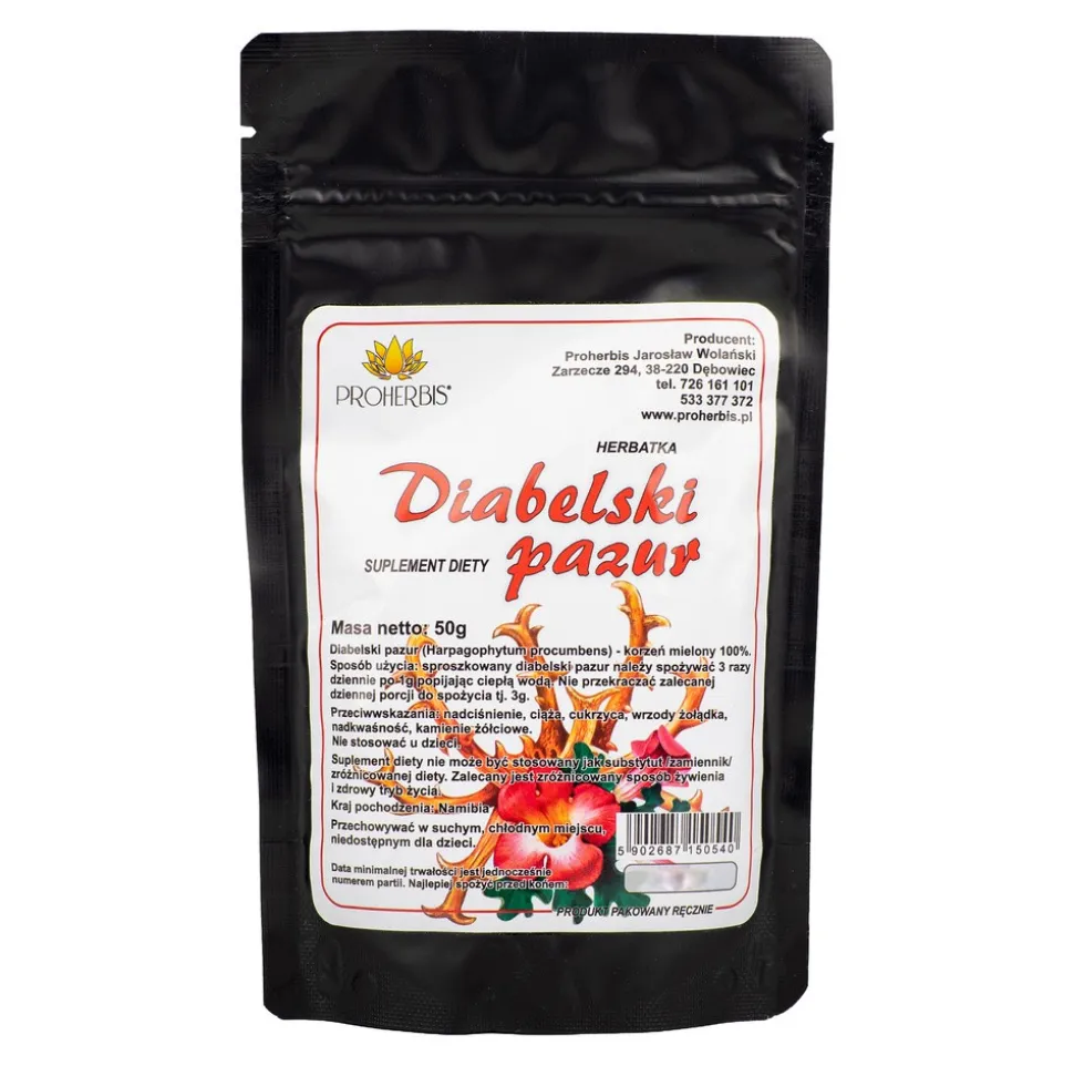 Proherbis Diabelski pazur, proszek, 50 g