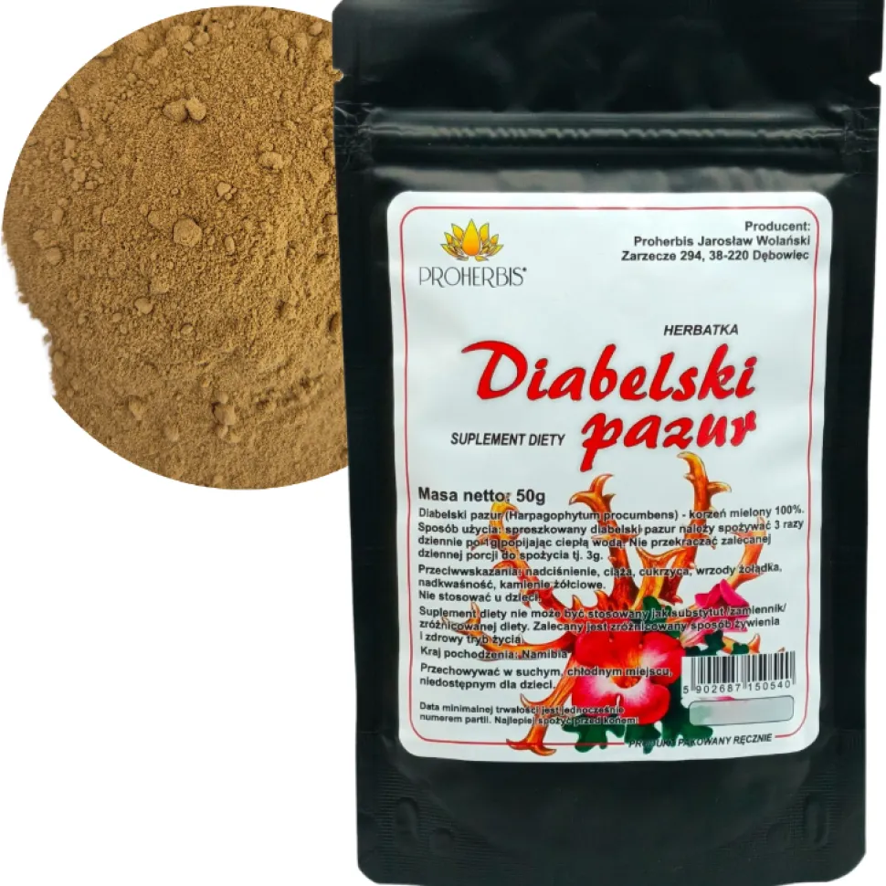 Proherbis Diabelski pazur, proszek, 50 g
