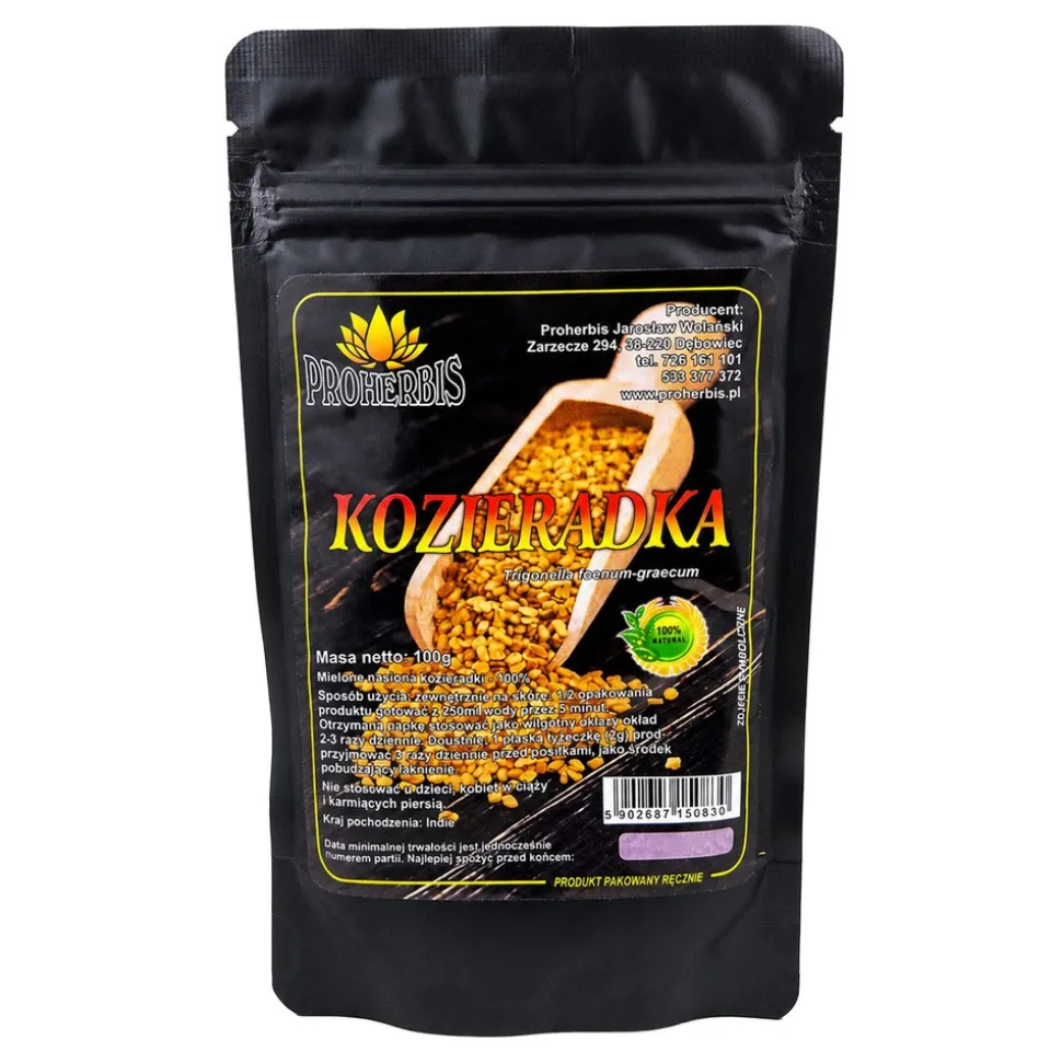 Proherbis Kozieradka Nasiona Mielone, proszek, 100 g