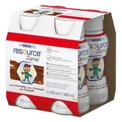 Resource Junior, płyn o smaku czekoladowym, 4 x 200 ml