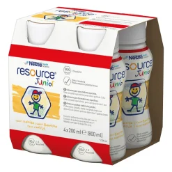 Resource Junior, płyn o smaku waniliowym, 4 x 200 ml
