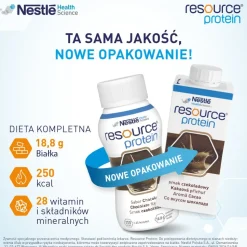 Resource Protein, płyn o smaku czekoladowym, 4 x 200 ml
