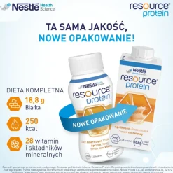 Resource Protein, płyn o smaku morelowym, 4 x 200 ml