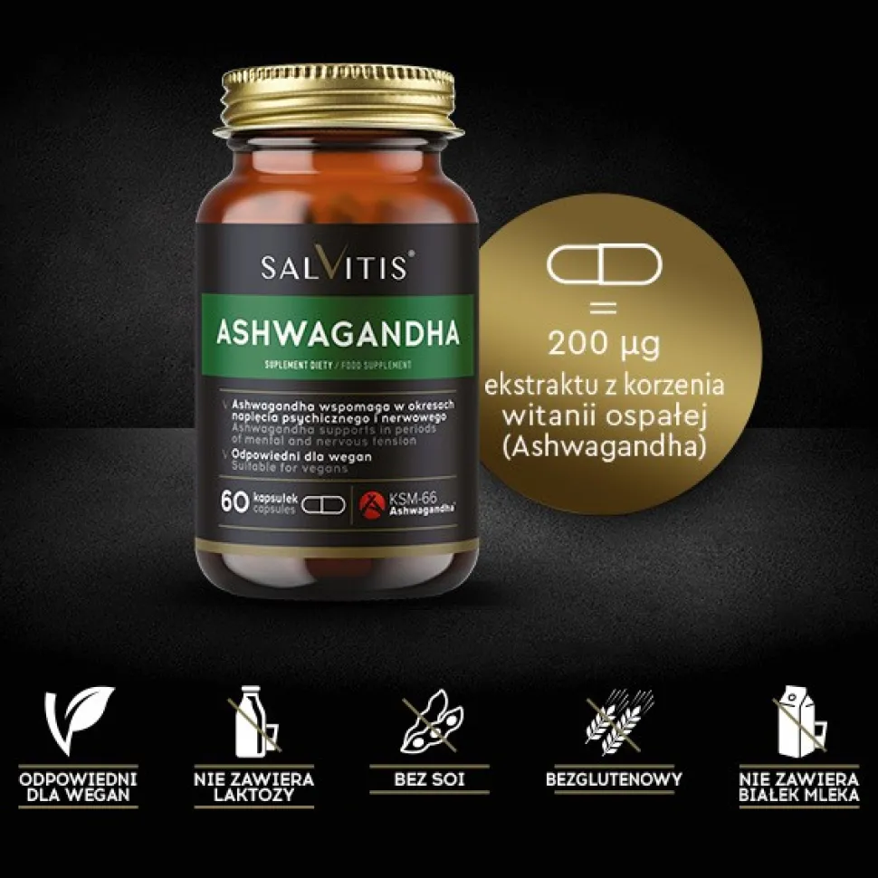 Salvitis Ashwagandha, kapsułki, 60 szt.