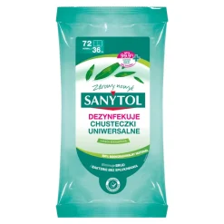 Sanytol, uniwersalne chusteczki do czyszczenia i dezynfekcji powierzchni, 36 szt.