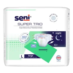 Seni Super Trio, pieluchomajtki dla dorosłych, rozmiar L, 10 szt.