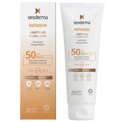 Sesderma Repaskin Light Fluid, przeciwsłoneczny balsam do ciała SPF50, 200 ml