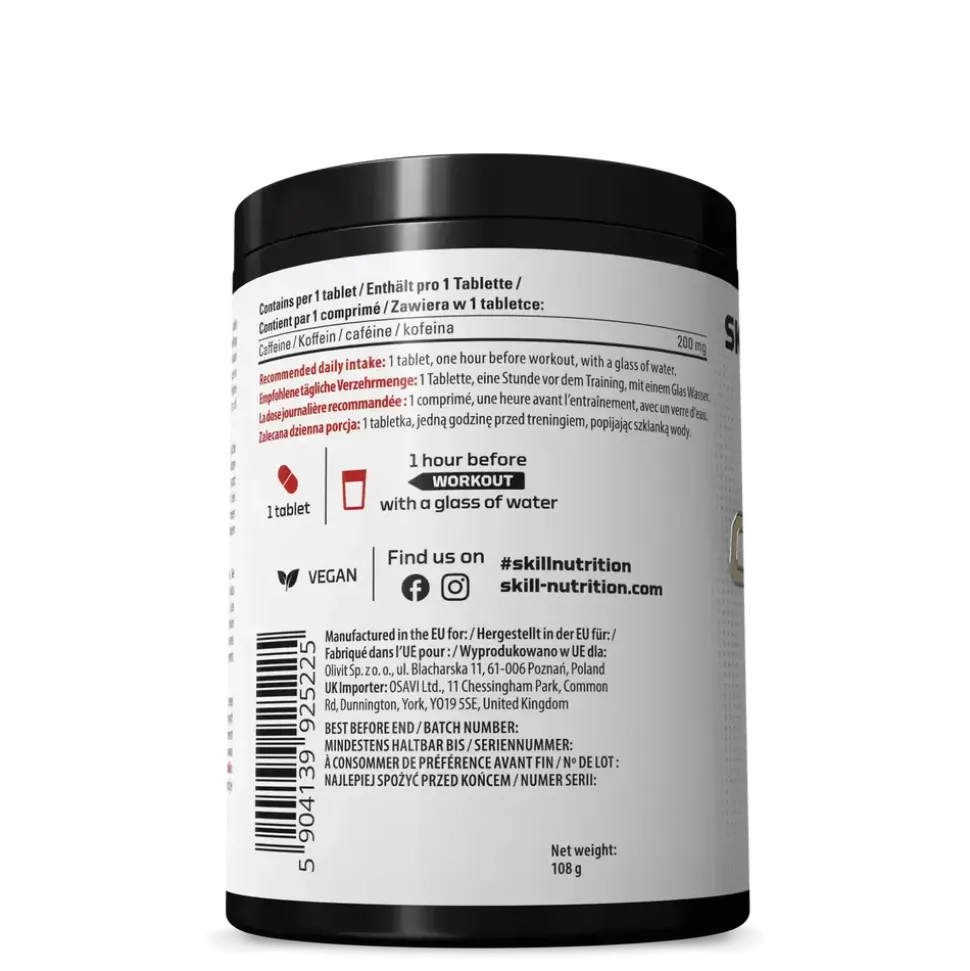 Skill Nutrition Caffeine 200 mg, tabletki, 240 szt.