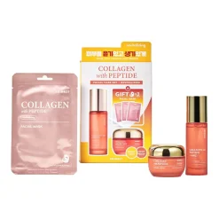 Skin627 Collagen with Peptide, przeciwstarzeniowy zestaw do twarzy, krem, 50 ml, serum, 50 ml, maseczki, 3 x 22 ml