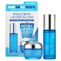 Skin627 Hyaluron with Squalane, nawilżający zestaw kosmetyków do twarzy, maseczka, 3 x 22 ml + krem, 50 g + serum, 50 ml