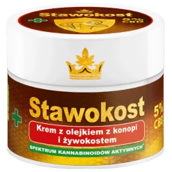 Stawokost, krem z olejkiem z konopi i żywokostem, 5% CBD, 50 ml