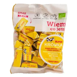 Super Krówka, cukierki krówki smak bananowy bez mleka BIO, 150 g