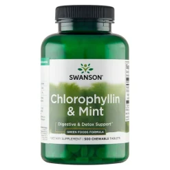 Swanson Chlorofil z miętą, tabletki do ssania, 500 szt.