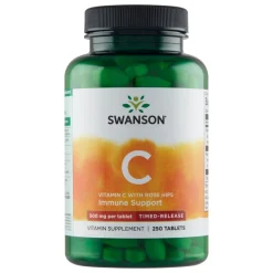 Swanson Witamina C500 z dziką różą, tabletki o przedłużonym wchłanianiu, 250 szt.