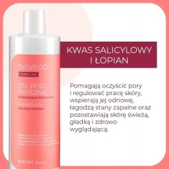 Sylveco Pure Line, żel pod prysznic, nawilżająco-regulujący, 400 ml