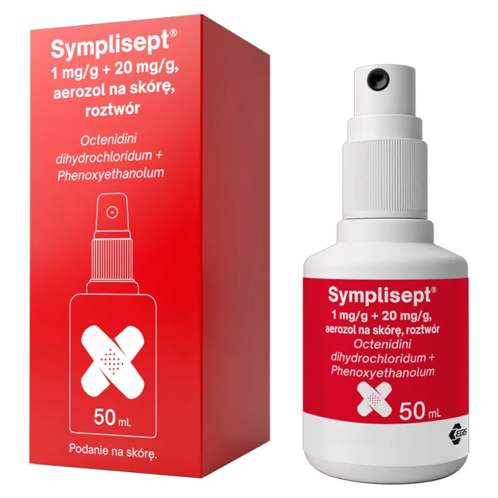 Symplisept, 1 mg/g+20 mg/g, aerozol na skórę, 50 ml