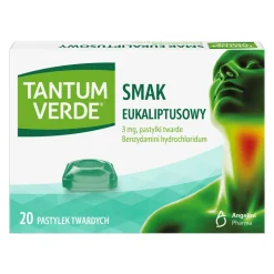 Tantum Verde smak eukaliptusowy, 3 mg, pastylki twarde, 20 szt.