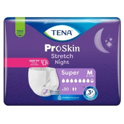 Tena Stretch ProSkin Super Night, pieluchomajtki na noc, rozmiar M, 30 szt.