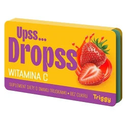 Triggy Upss.. Dropss Witamina C, pastylki do ssania, smak truskawkowy, 15 szt.