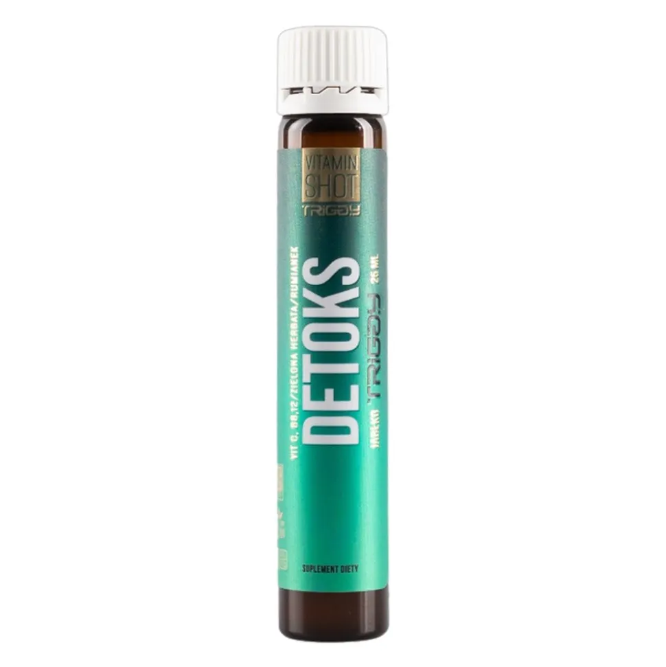 Triggy Vitamin Shot Detox, płyn w ampułce, smak zielone jabłko, 25 ml x 1 szt.