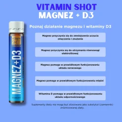 Triggy VitaminShot Magnez + D3, płyn w ampułce, smak poziomkowy, 25 ml, 1 szt.