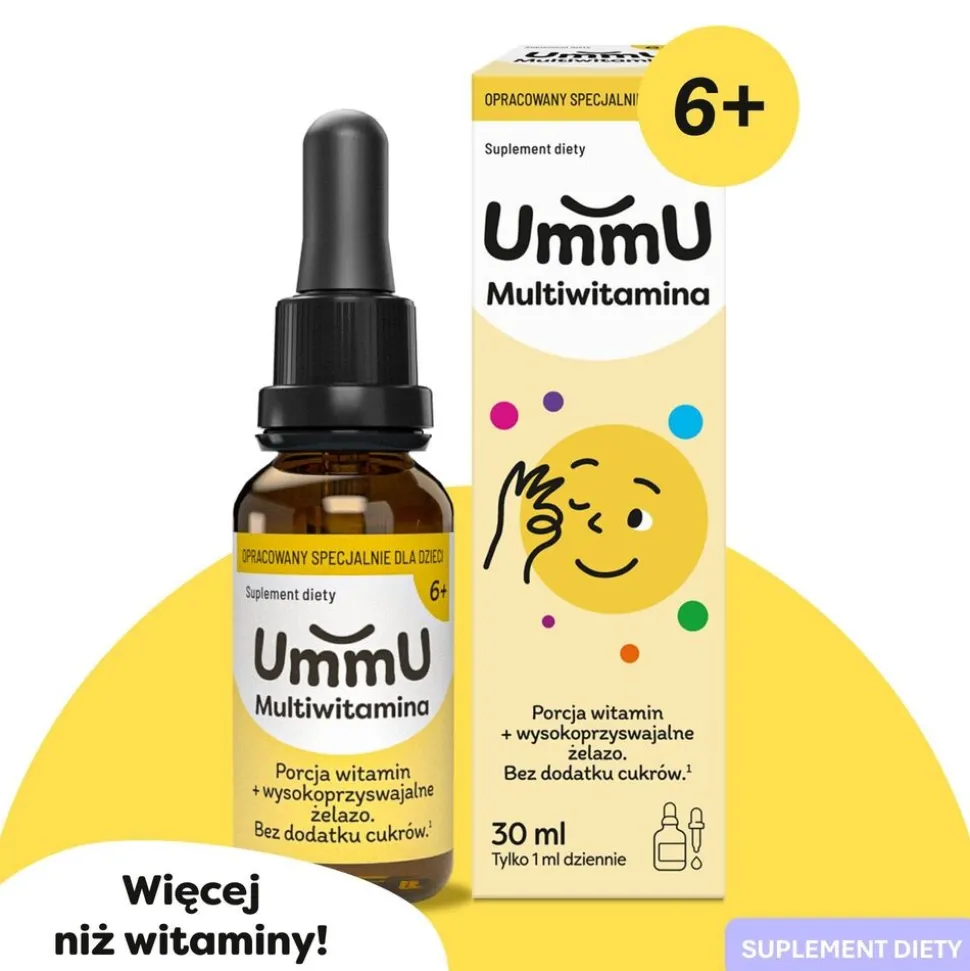 UmmU Multiwitamina 6+, płyn, smak pomarańczowy, 30 ml