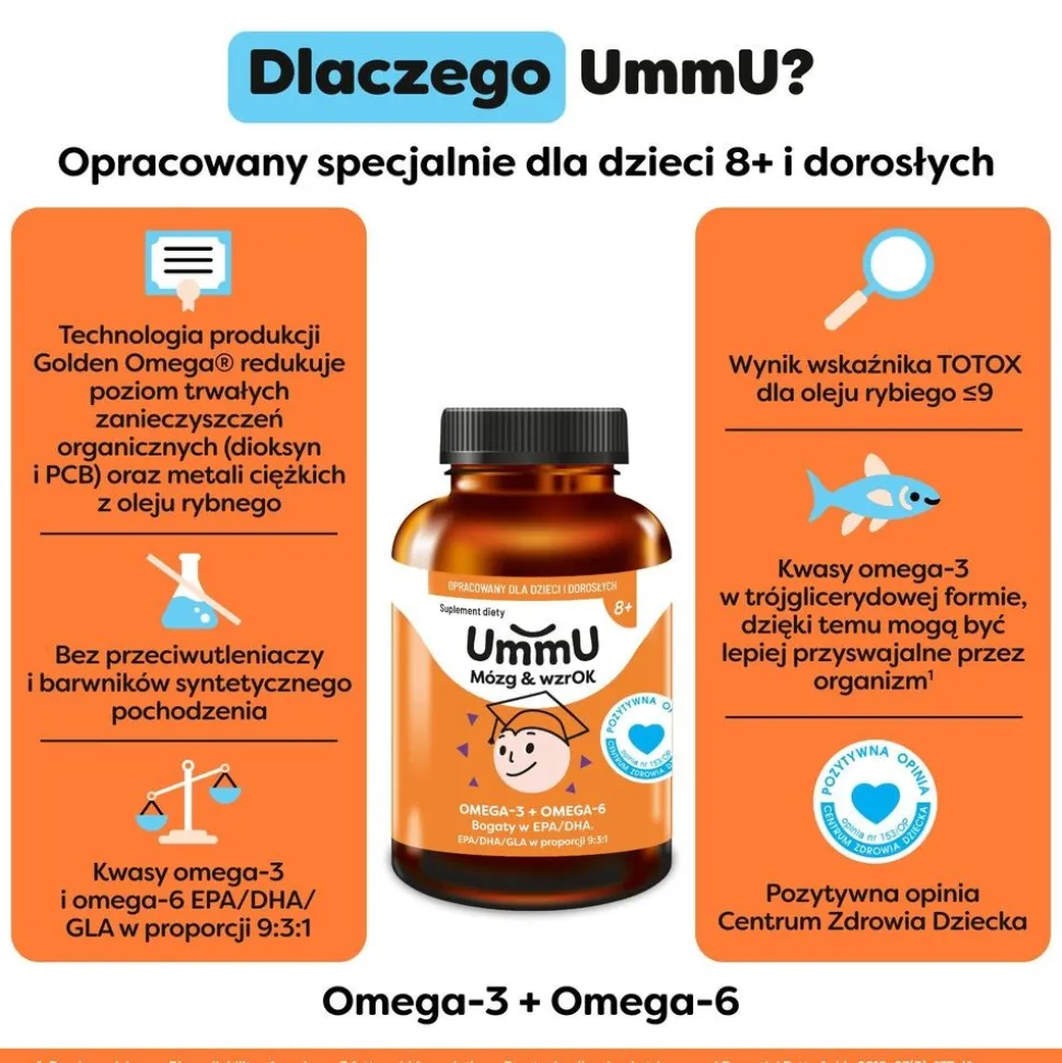 UmmU Mózg & wzrOK 8+, kapsułki miękkie, 240 szt.