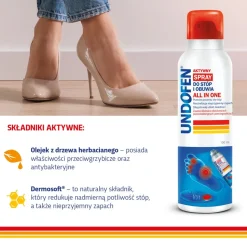 Undofen, aktywny spray do stóp i obuwia All in One, 150 ml