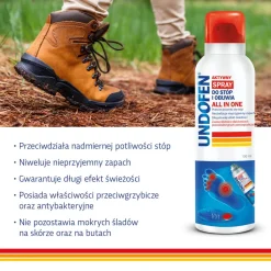 Undofen, aktywny spray do stóp i obuwia All in One, 150 ml