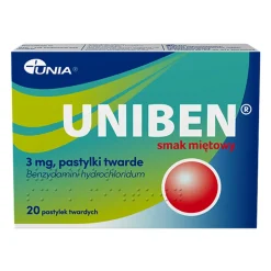 Uniben smak miętowy, 3 mg, pastylki twarde, 20 szt.
