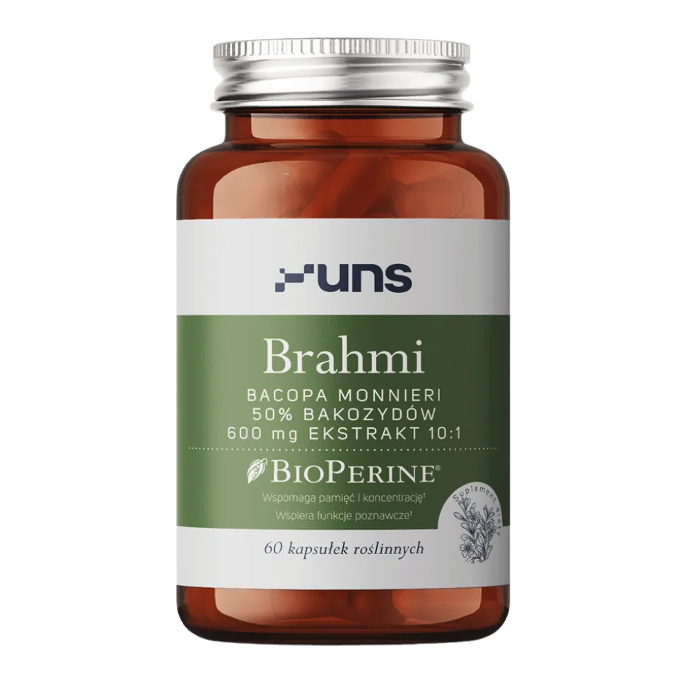 Uns Brahmi + Bioperine (Bacopa Monnieri), kapsułki, 60 szt.