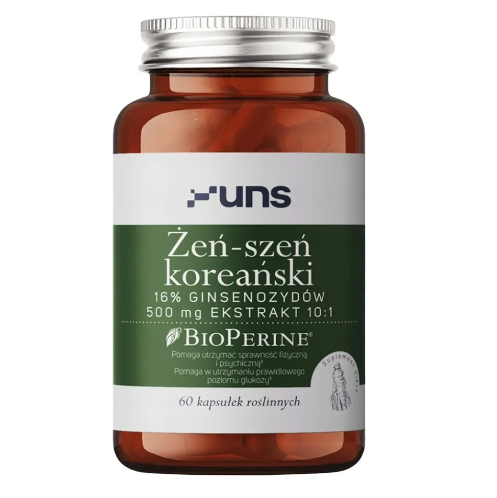 Uns Żeń-Szeń koreański+Bioperine, kapsułki, 60 szt.
