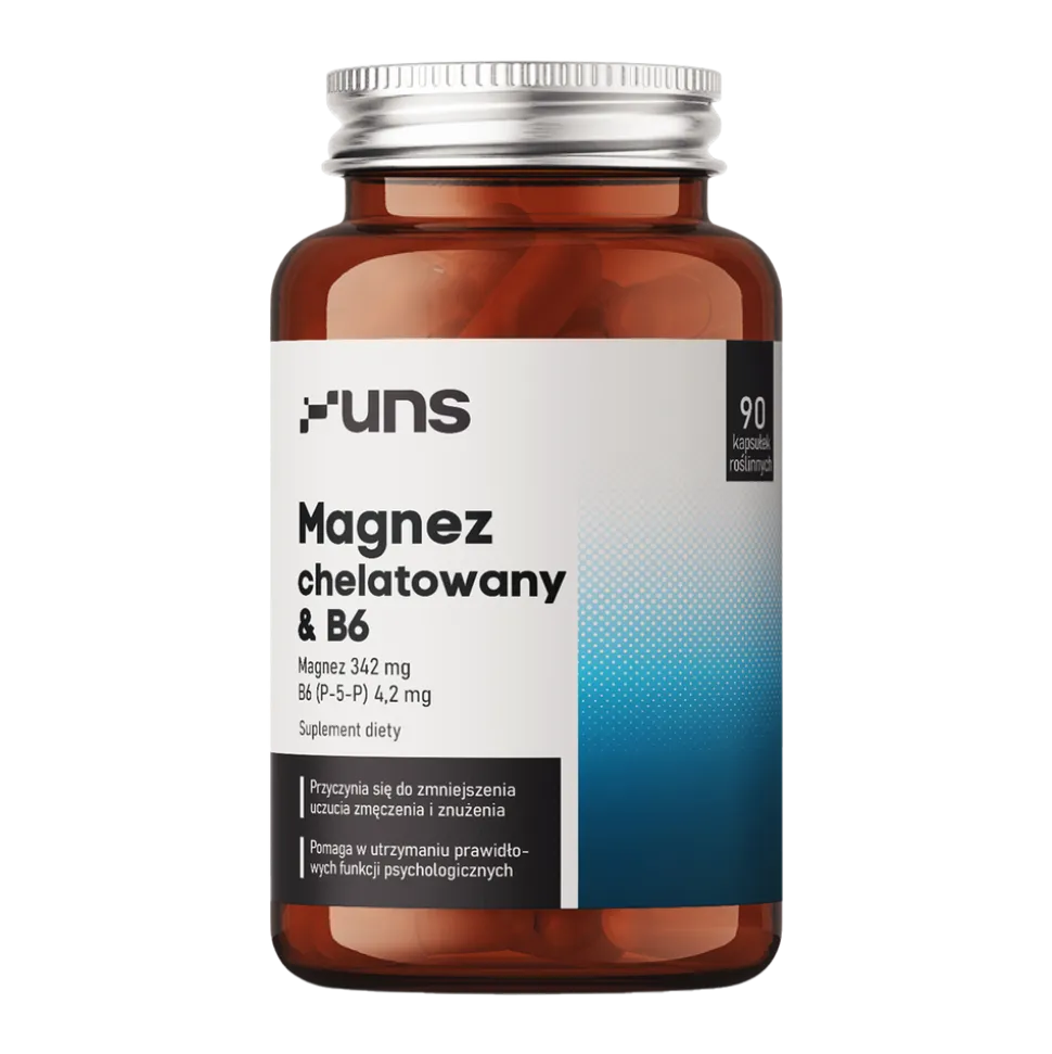 Uns Magnez Chelatowany & B6, kapsułki wegetariańskie, 90 szt.