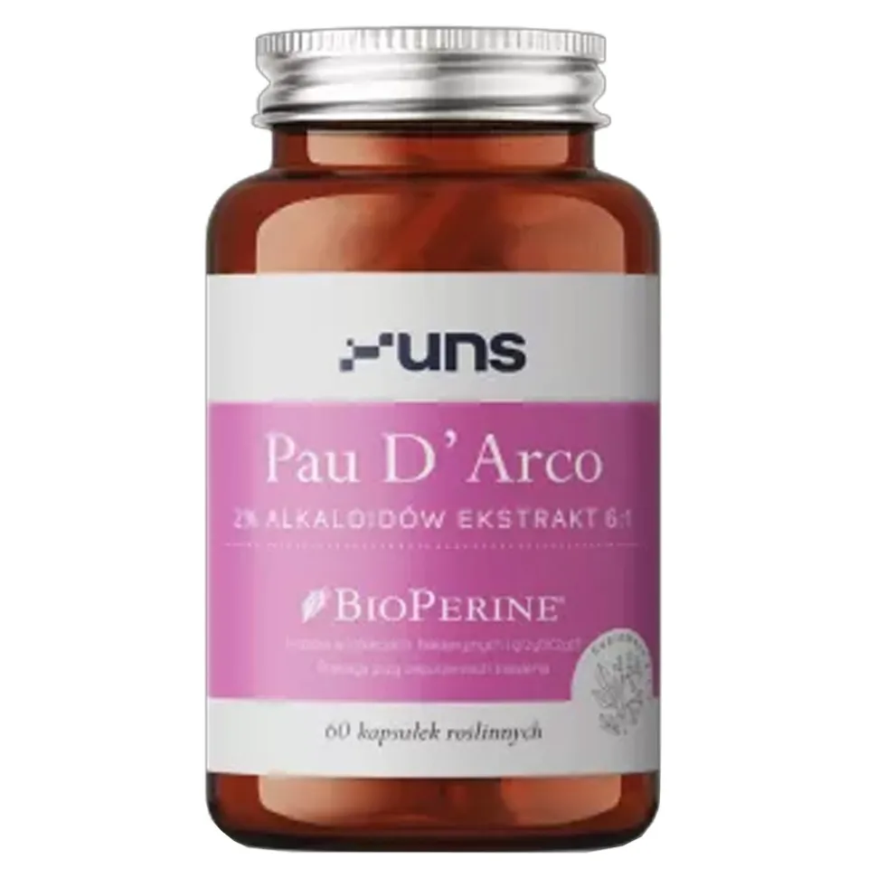 Uns Pau d'Arco + Bioperine, kapsułki, 60 szt.