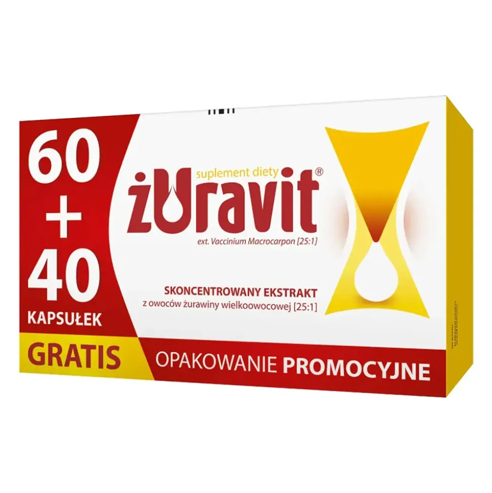 Żuravit, kapsułki miękkie, 60 szt. + 40 szt.