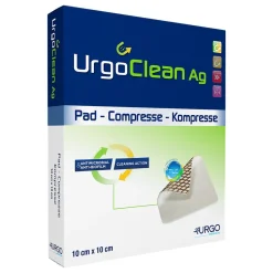 UrgoClean Ag, opatrunek, 10 cm x 10 cm, 1 szt. (z opakowania wielosztukowego)