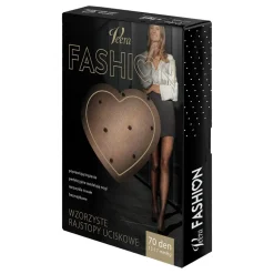 Veera Fashion, rajstopy wzorzyste, 70 DEN, czarne w kropki, rozmiar S