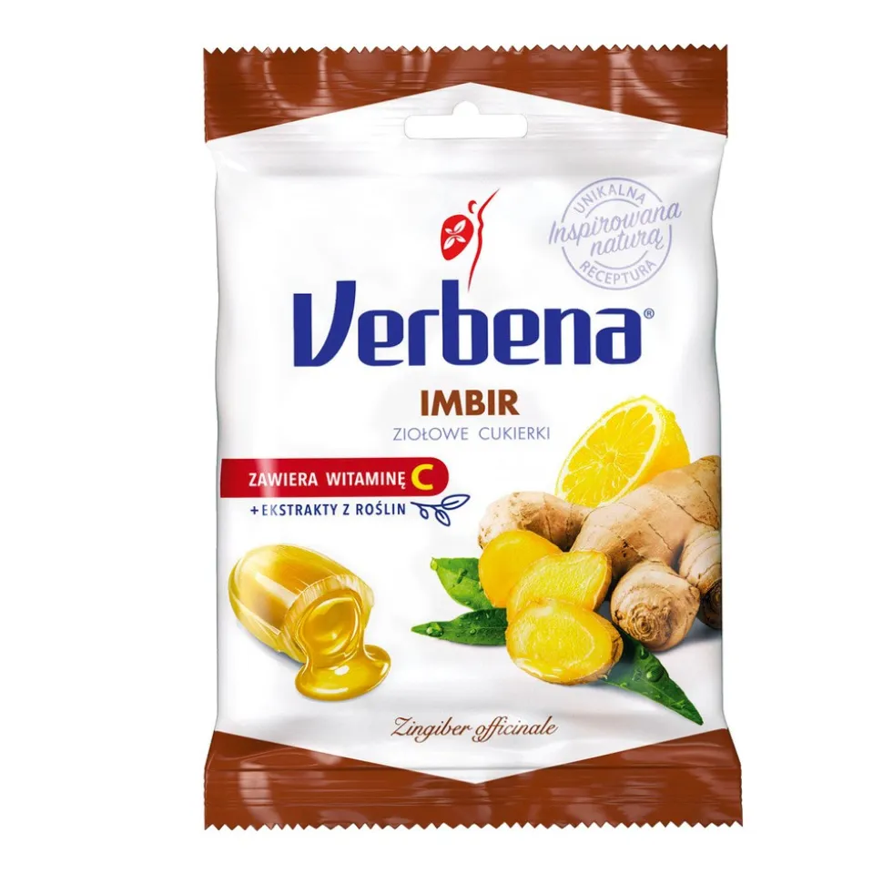 Verbena, cukierki ziołowe, imbir, 60 g