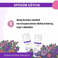 Vianek, wzmacniający krem do twarzy na noc do cery naczynkowej, 50 ml