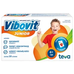 Vibovit Junior proszek o smaku truskawkowym, 14 sasz.