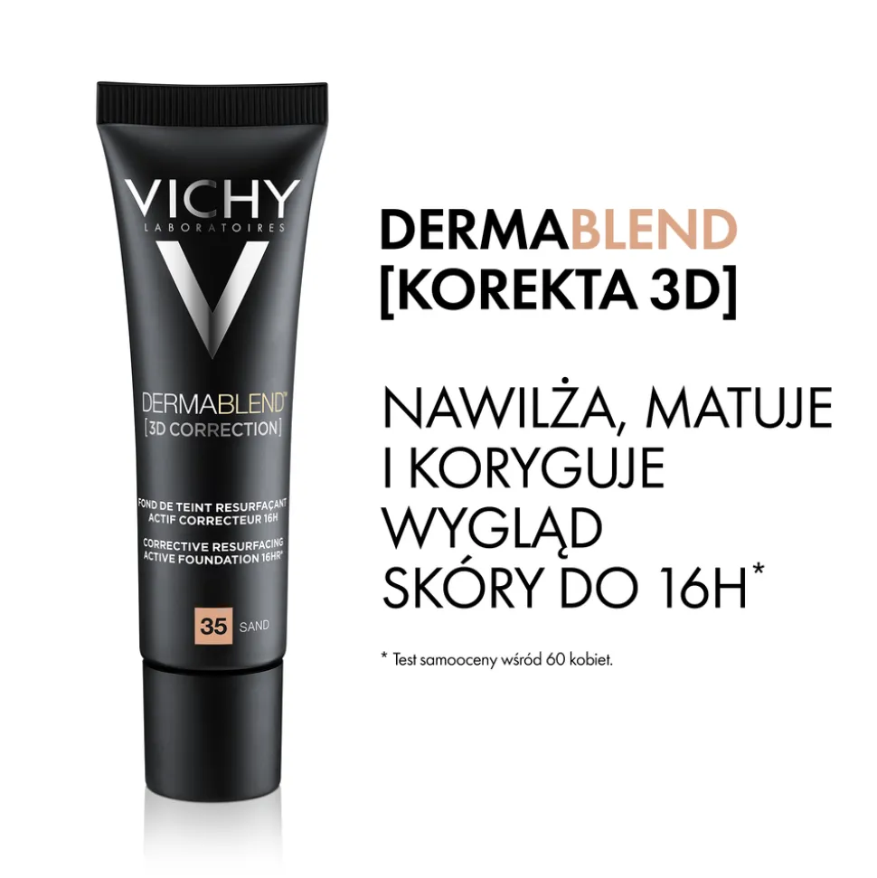 Vichy Dermablend 3D, podkład wyrównujący powierzchnię skóry, 35 Sand, 30 ml