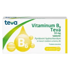 Vitaminum B6, 50 mg, tabletki, 50 szt.