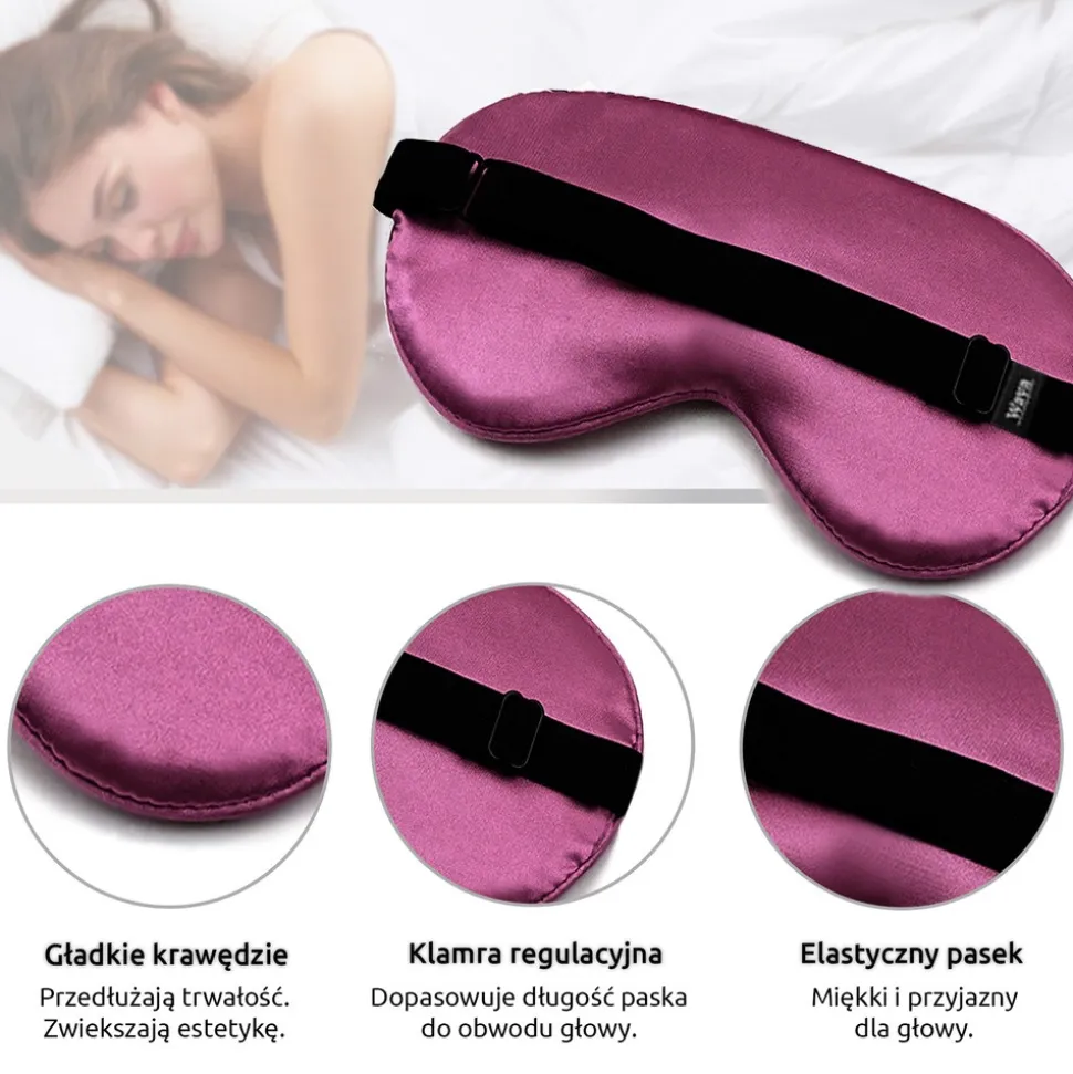 Waya Extra Soft, opaska na oczy fioletowa, 1 szt.