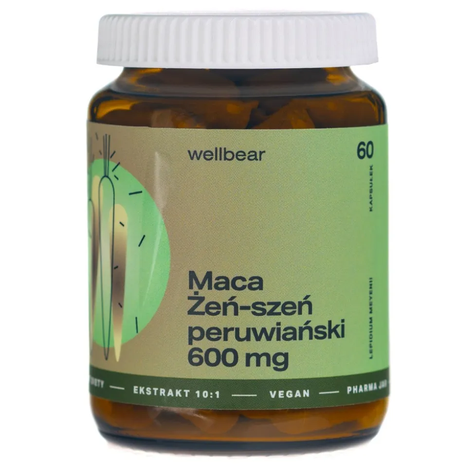 Wellbear Maca (Żeń-szeń peruwiański), kapsułki, 60 szt.